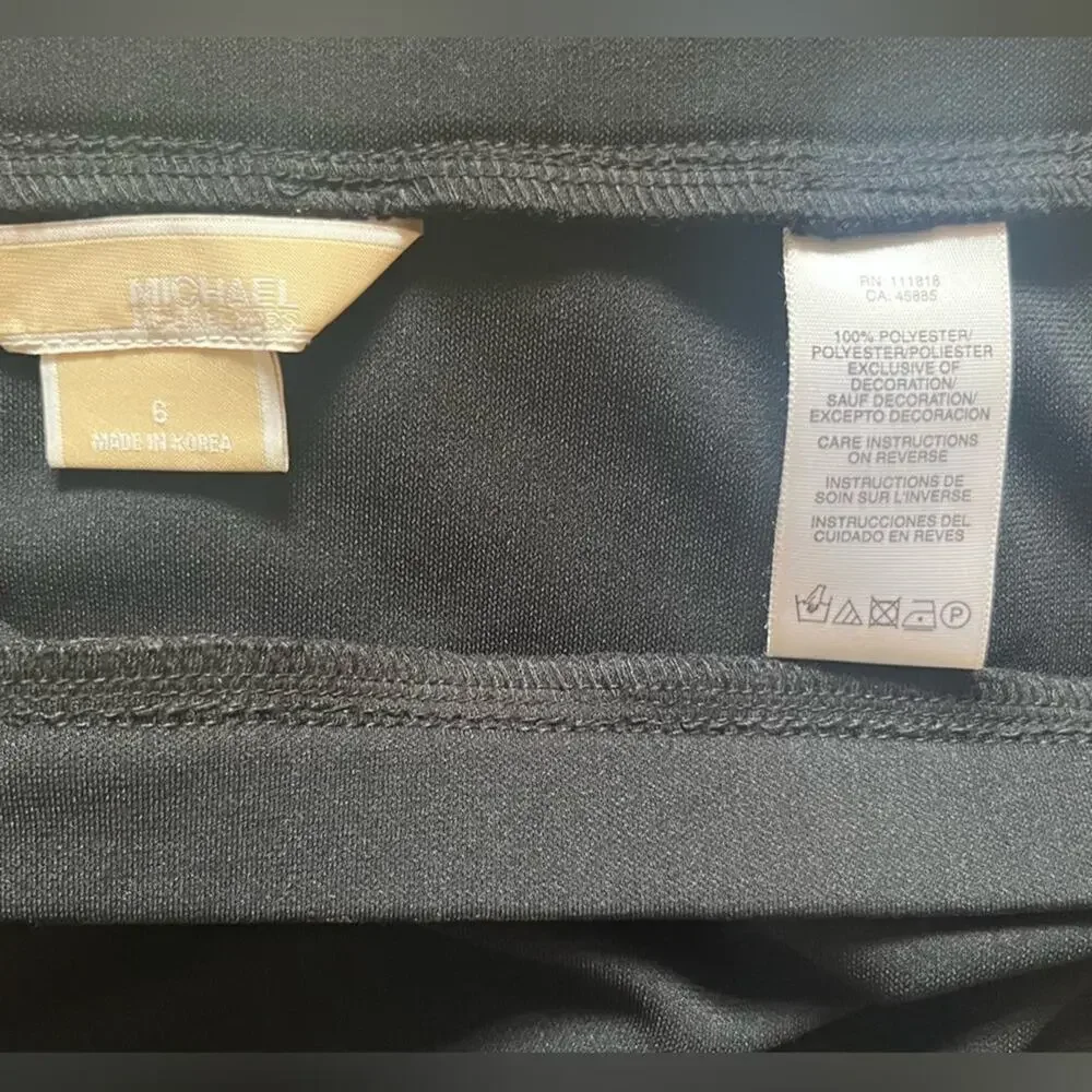 MICHAEL KORS Skirt Womens Size 6 Black A Line Eyelet Above Knee Career Preppy
